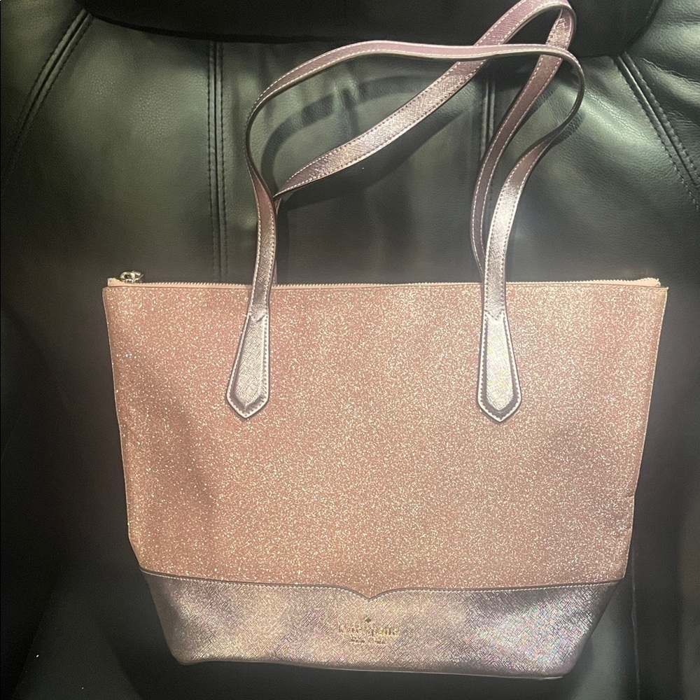 Kate Spade Glitter Two-Tone Pink Silver Tote